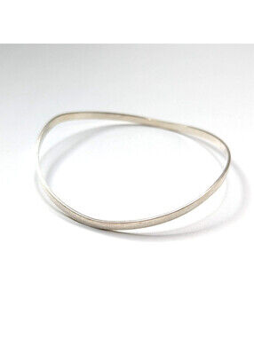 Sterling Silver 925 Italy Vintage Slip On Bangle Bracelet Polish Flat Band 7.2g